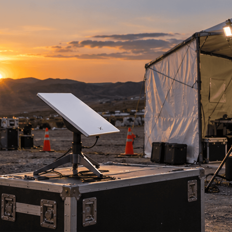 Conectividad satelital para operaciones temporales